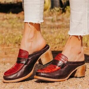 Freebird 9 Collins Red Heeled Mules